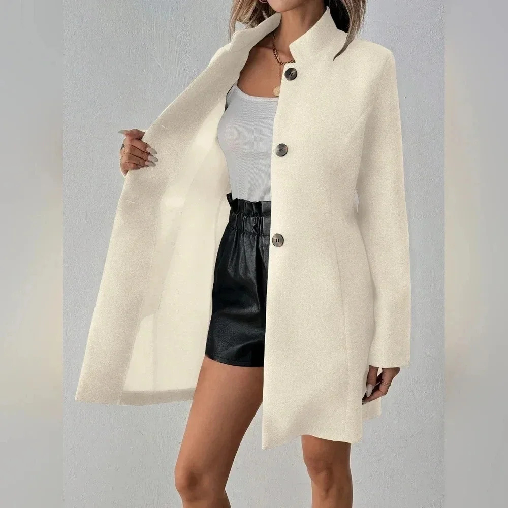 Single-Breasted Coat With Side Pockets - image 3